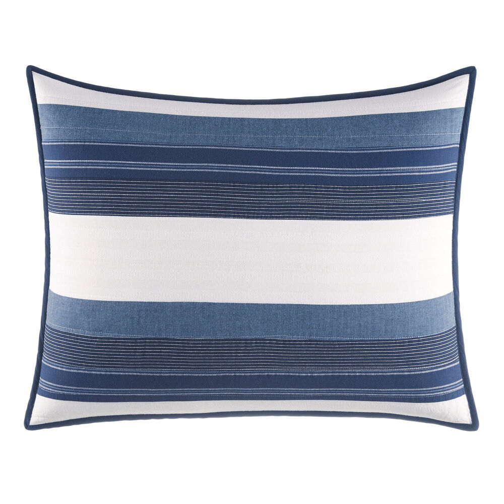 Briars Navy Standard Sham,Capri Blue,large