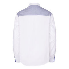 TODDLER BOYS' ROYAL CHEST STRIPE LONG SLEEVE WOVEN SHIRT (2T - 4T),Antique White Wash,large