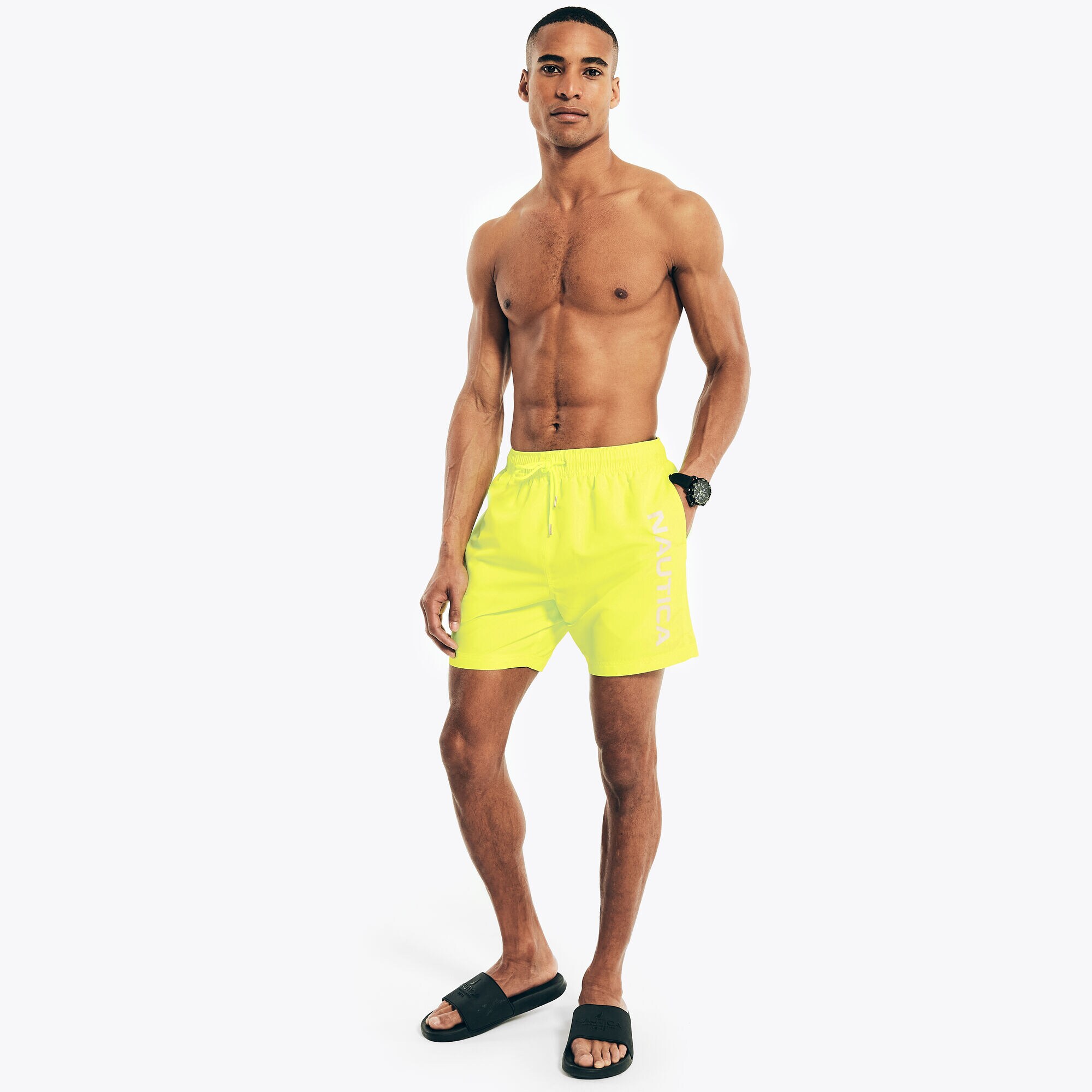 6" NEON QUICK-DRY SWIM,Yacht Yellow,large