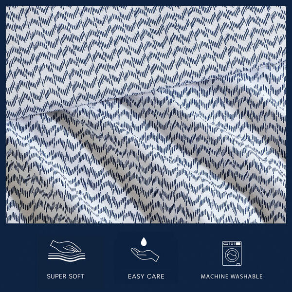 Ikat Wave Blue Full Sheet Set