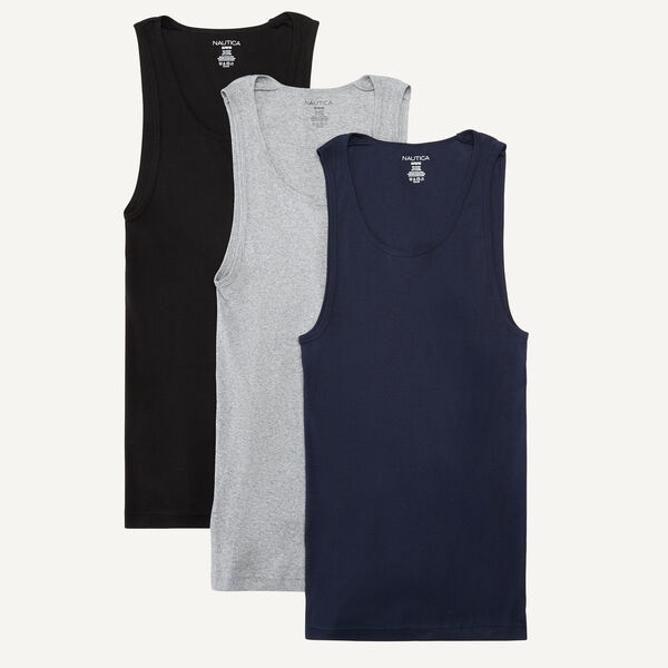RIBBED TANKS, 3-PACK