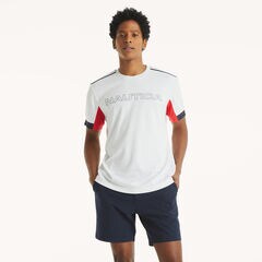 Navtech Colorblock Crewneck T-Shirt,Bright White,large