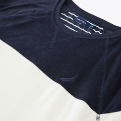 Big & Tall Colorblock Crewneck Sweatshirt,Stellar Blue Heather,large