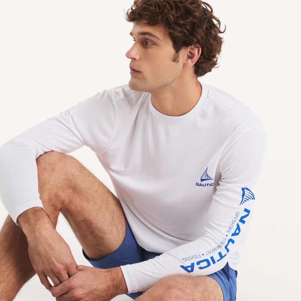 Nautica OTF Long-Sleeve UPF 50+ Shirt,Antique White Wash,large