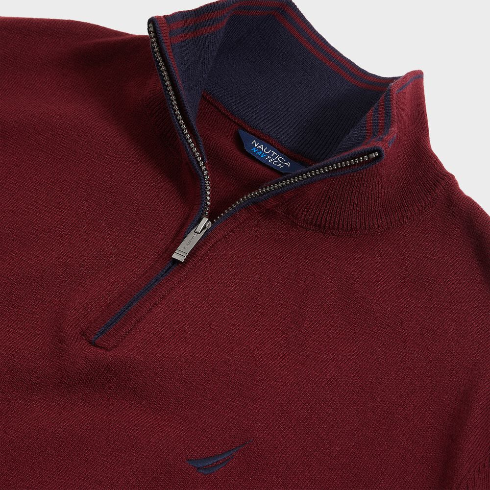 NAVTECH QUARTER-ZIP SWEATER,Royal Burgundy,large