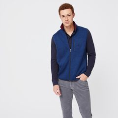 BRAND ICON FLEECE VEST,Navy,large