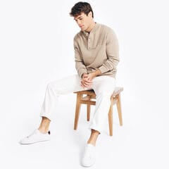 TEXTURED HENLEY,Sail White,large