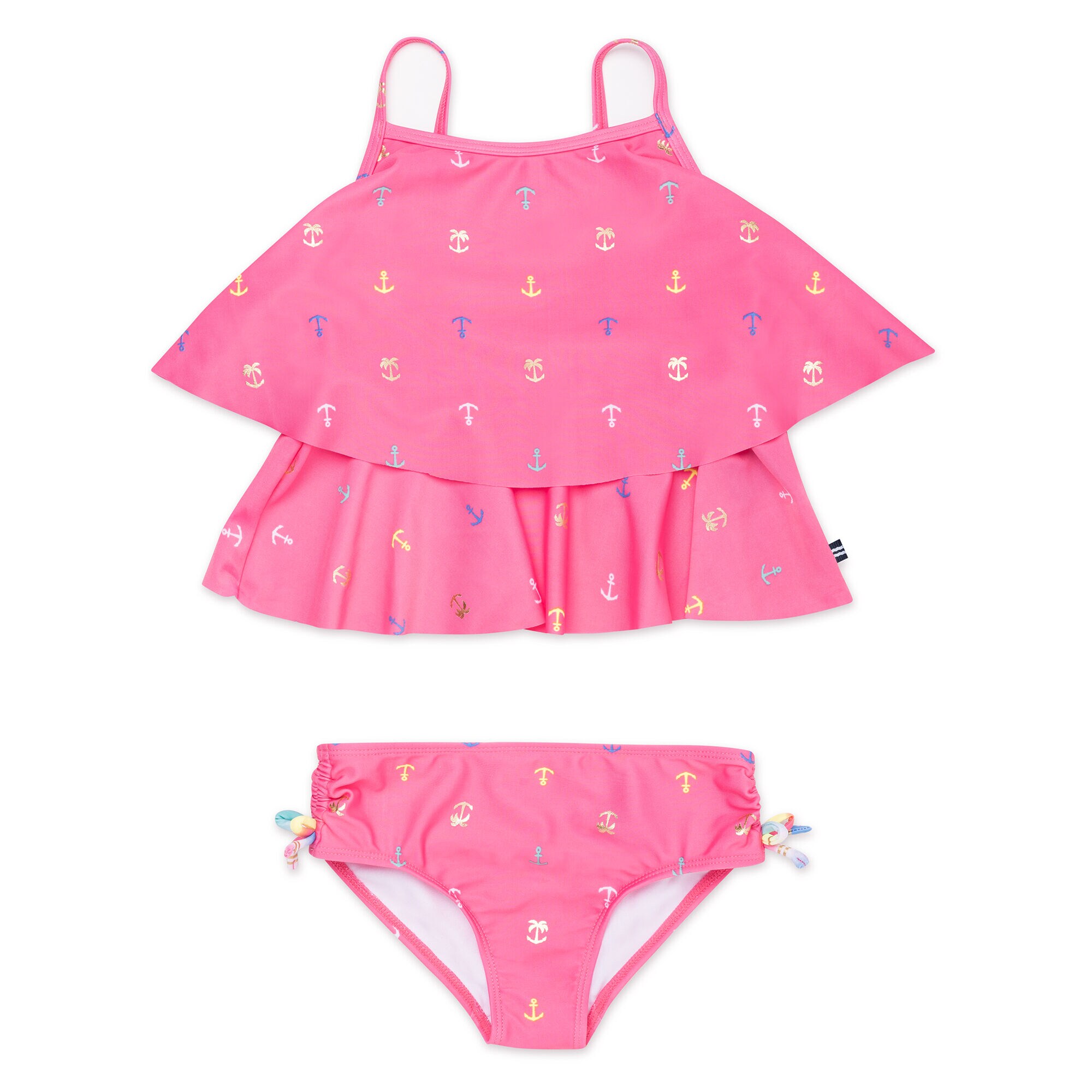 Girls' Tankini in Anchor Print,Light Pink,large