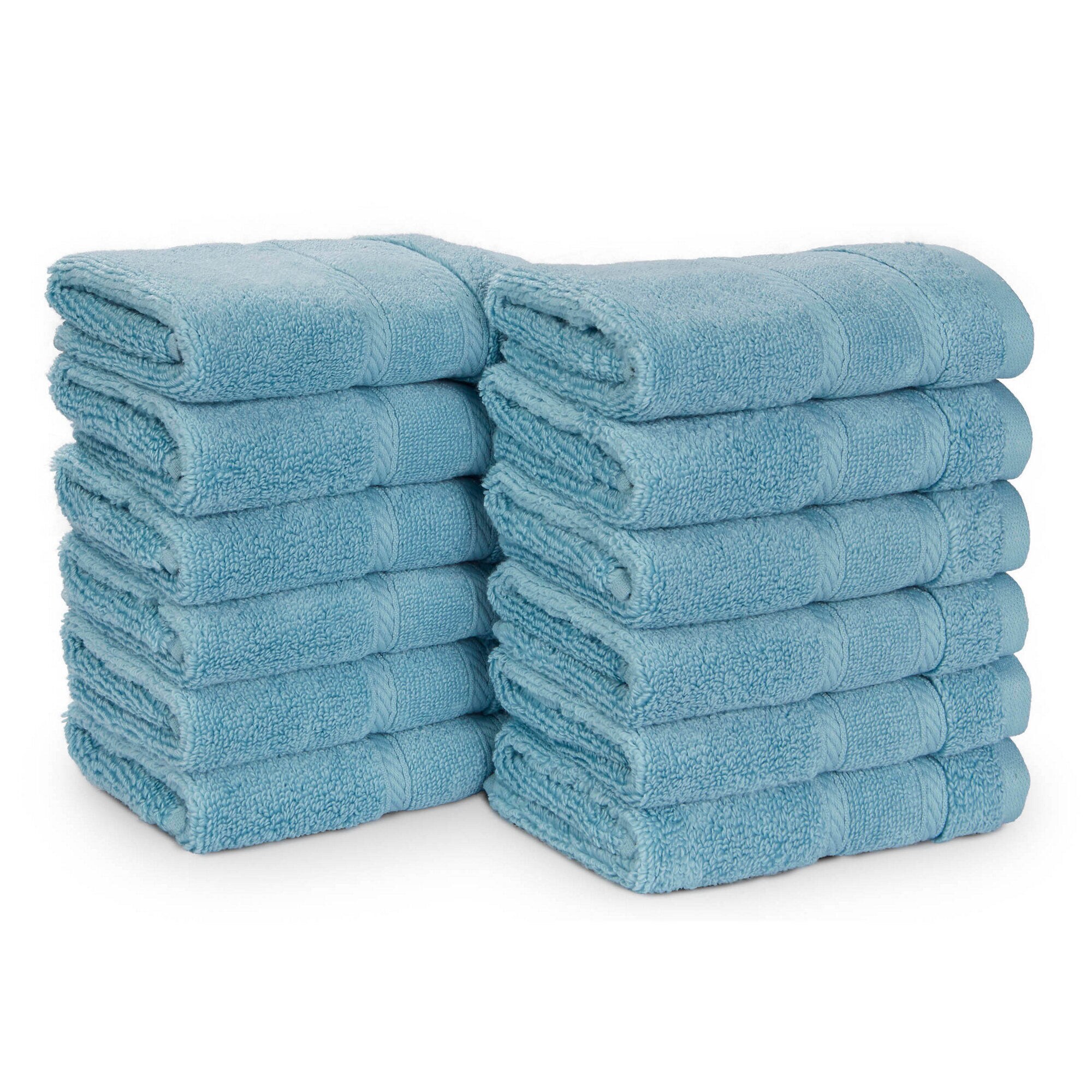 Belle Haven Washcloth Set, 12-Piece,Lapis,large