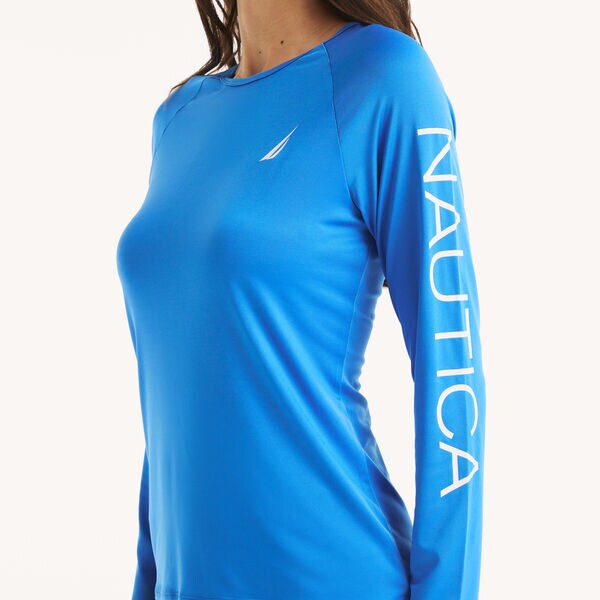 Logo Long-Sleeve Rash Guard Swim Shirt