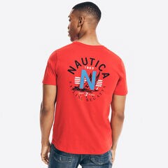 SAILING GRAPHIC T-SHIRT,Reckoning Red,large