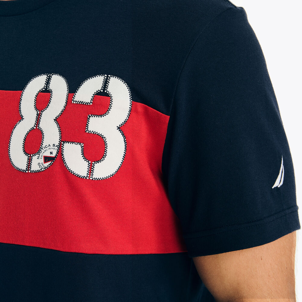 Sustainably Crafted Colorblock T-Shirt,Stellar Blue Heather,large