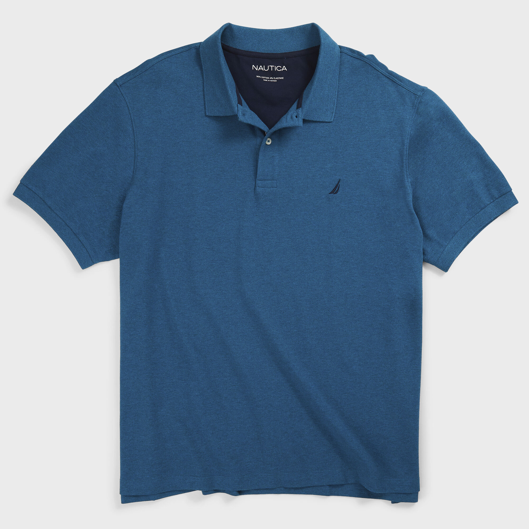 Big & Tall Classic Fit Performance Deck Polo,Ocean Depth Heather,large