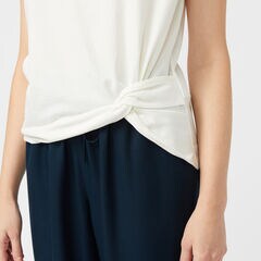 SIDE KNOT JERSEY TOP,Marshmallow,large