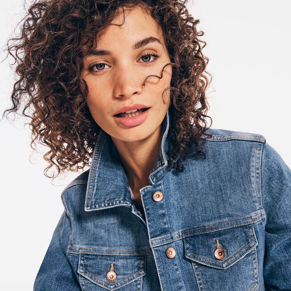NAUTICA JEANS CO. TRUE FLEX UTILITY DENIM JACKET,Classic Hookline Wash,large