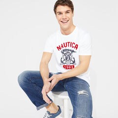 CROSSED ANCHORS GRAPHIC T-SHIRT,Bright White,large