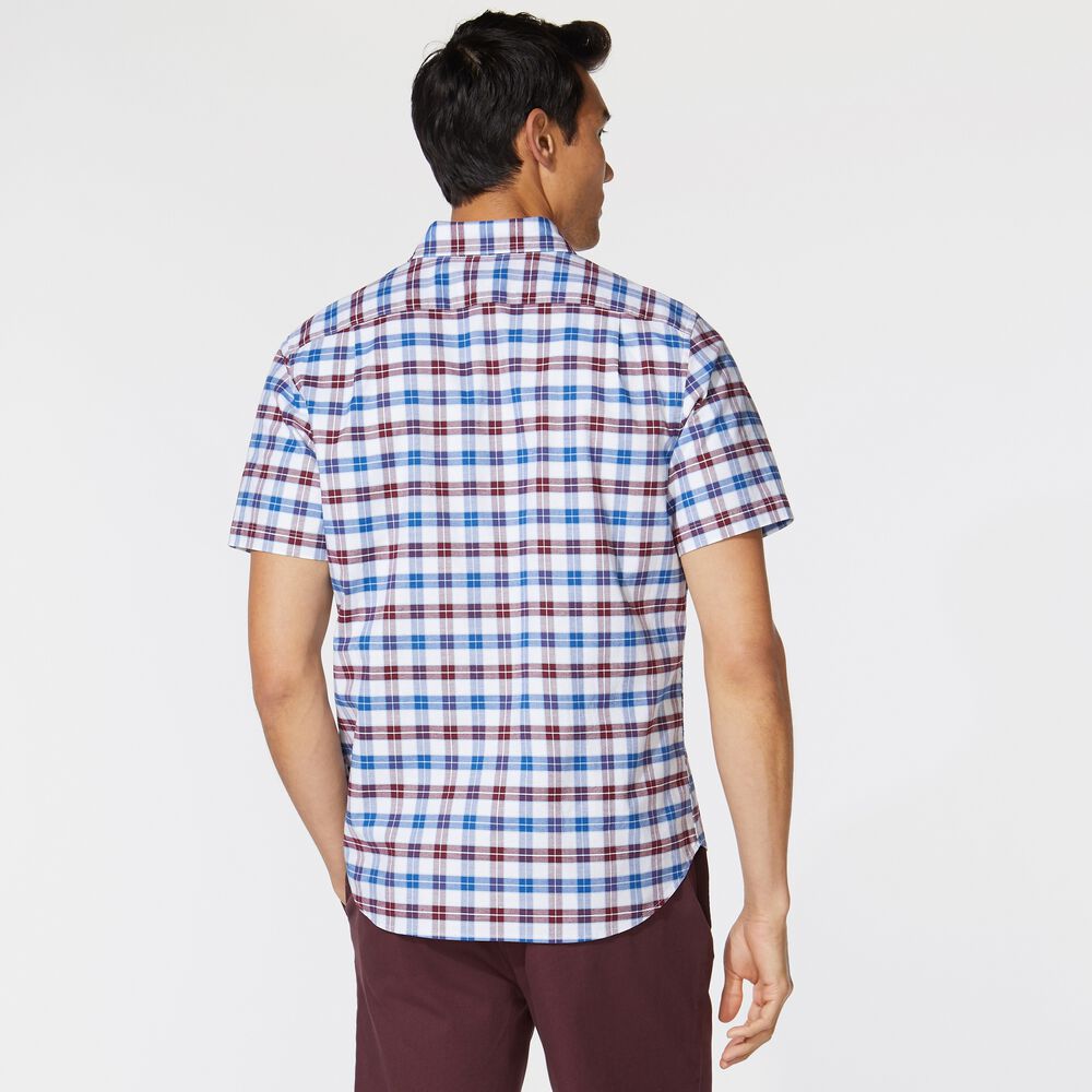 PLAID SHORT-SLEEVE SHIRT,Zinfandel,large