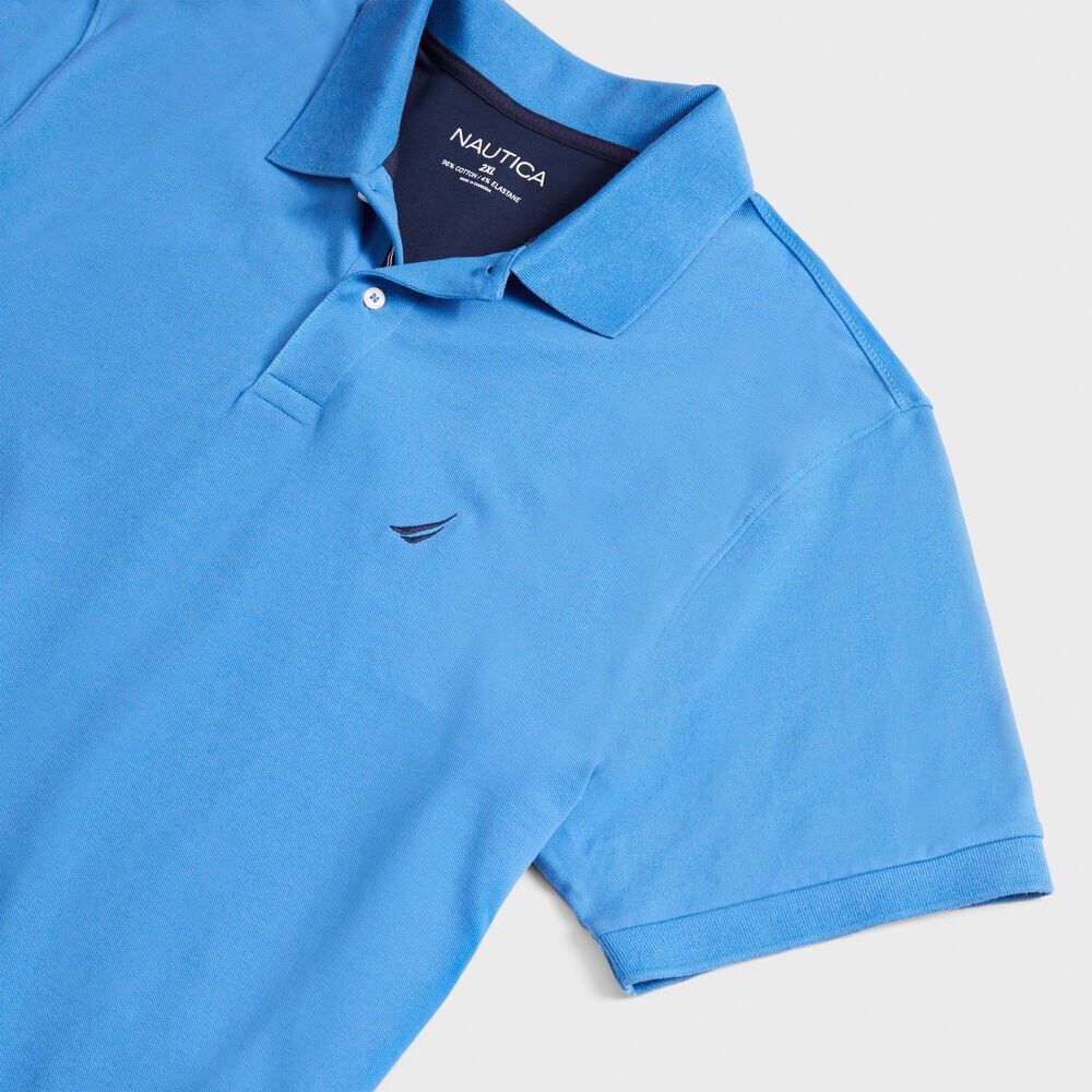 BIG & TALL STRETCH MESH POLO,Nite Sea Heather,large