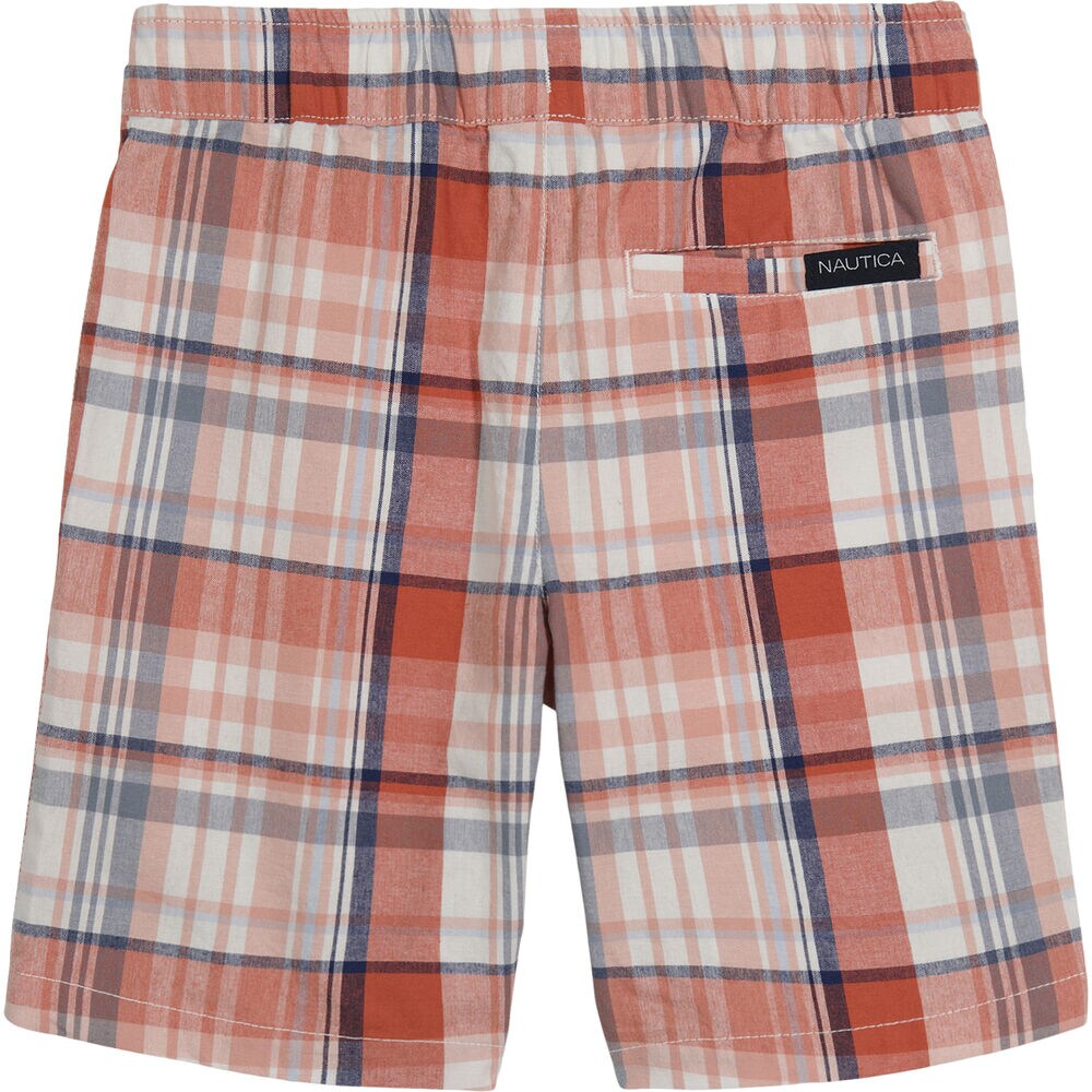 LITTLE BOYS' PLAID PULL-ON SHORT (4-7),Pink Clay,large