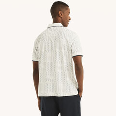 Navtech Printed Classic Fit Polo,Bright White,large