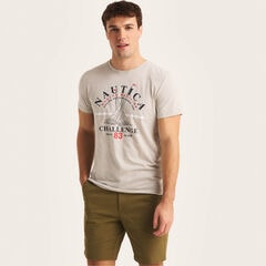 Nautica Challenge Graphic T-Shirt,Grey Heather,large