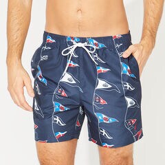 6" FLAG PRINT QUICK-DRY SWIM,Navy,large