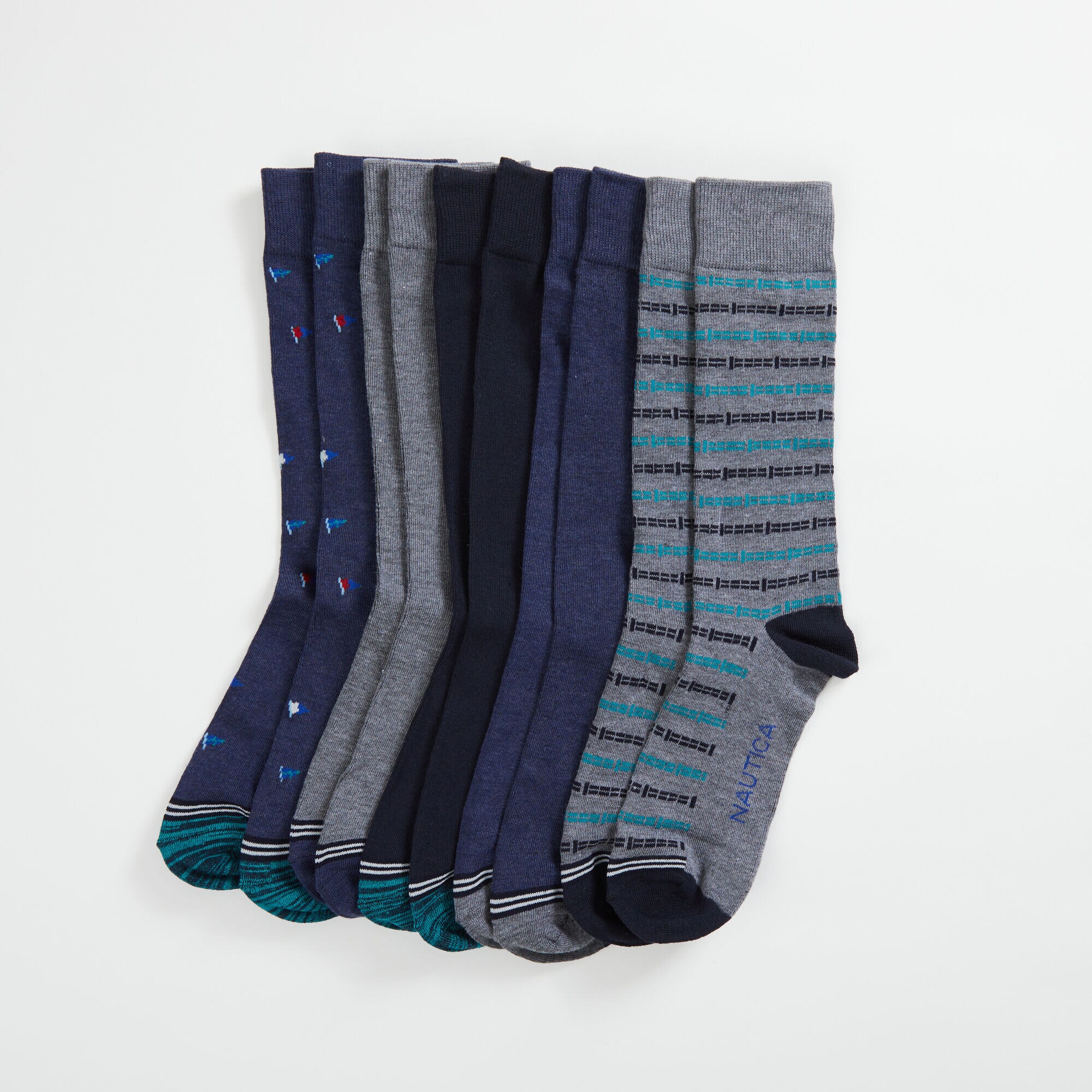 HERITAGE SIGNAL FLAG PRINT DRESS SOCKS, 5-PACK,Black,large
