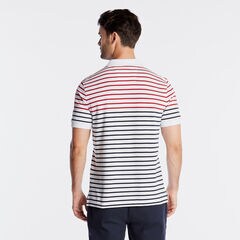 CLASSIC FIT PERFORMANCE POLO IN STRIPE,Bright White,large