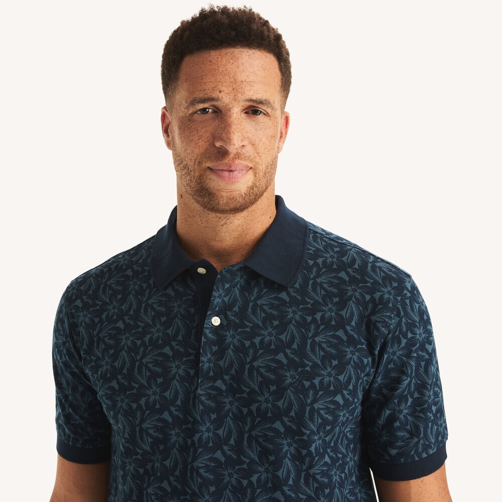 Big & Tall Classic Fit Printed Polo,Stellar Blue Heather,large