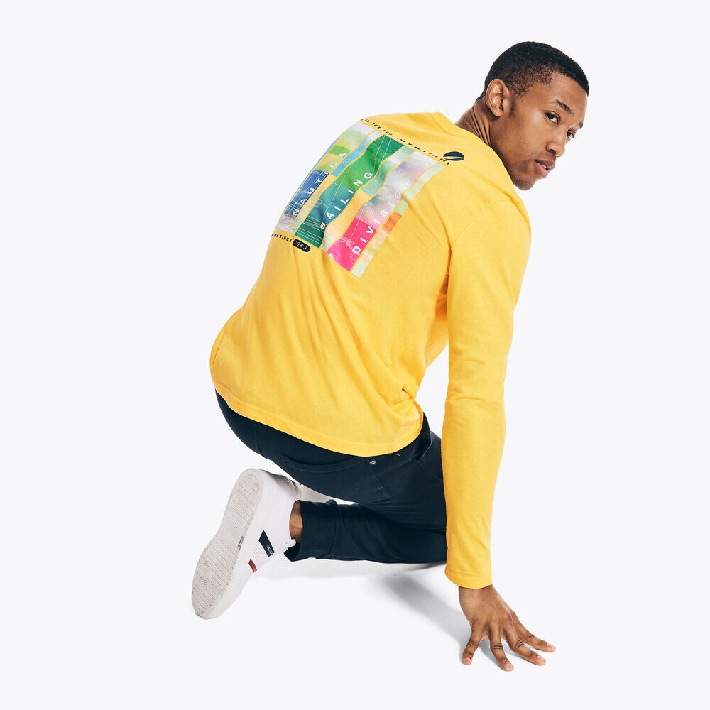 SUSTAINABLY CRAFTED GRAPHIC LONG-SLEEVE T-SHIRT,French Vanilla,large