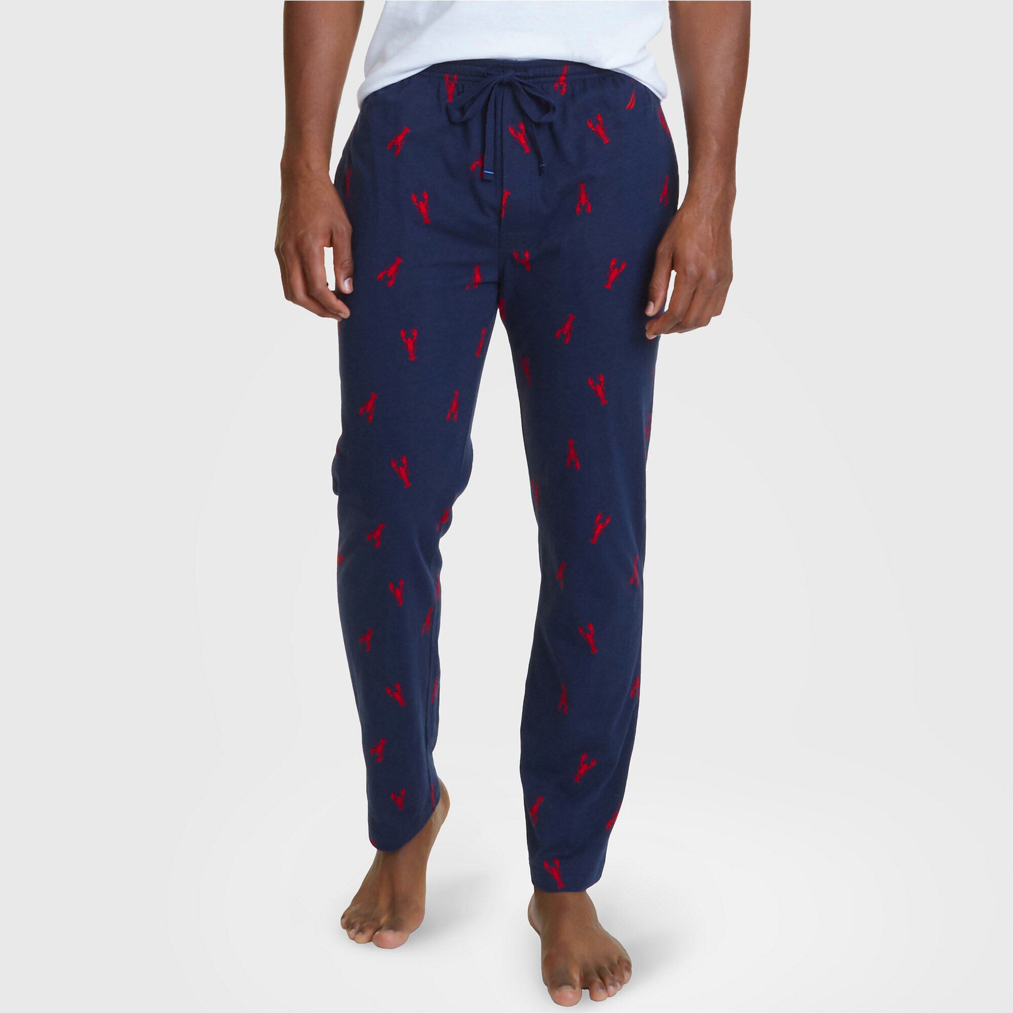 Lobster Motif Pajama Pants,Navy,large