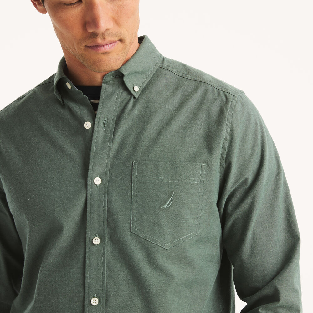 nautica vintage oxford dress shirt Nautica Vintage Oxford Button Up Dress Shirt Solid Green Men's Size XL 17 32-33
