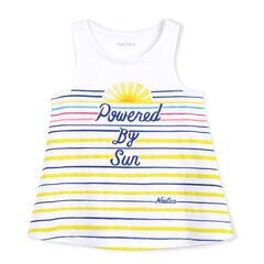 GIRLS' KNIT TANK IN POWERED BY THE SUN GRAPHIC,Antique White Wash,large
