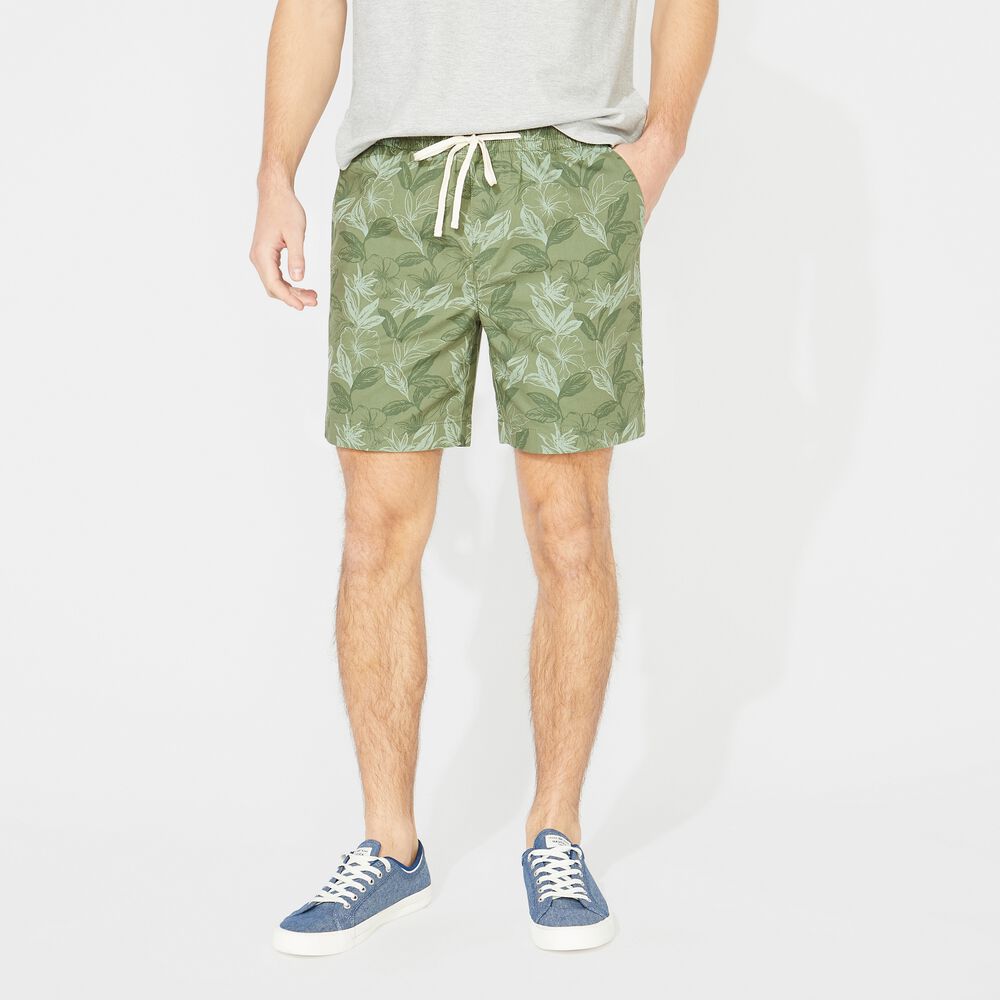 7" FLORAL PRINT BOARDWALK SHORT,Olive Vine,large