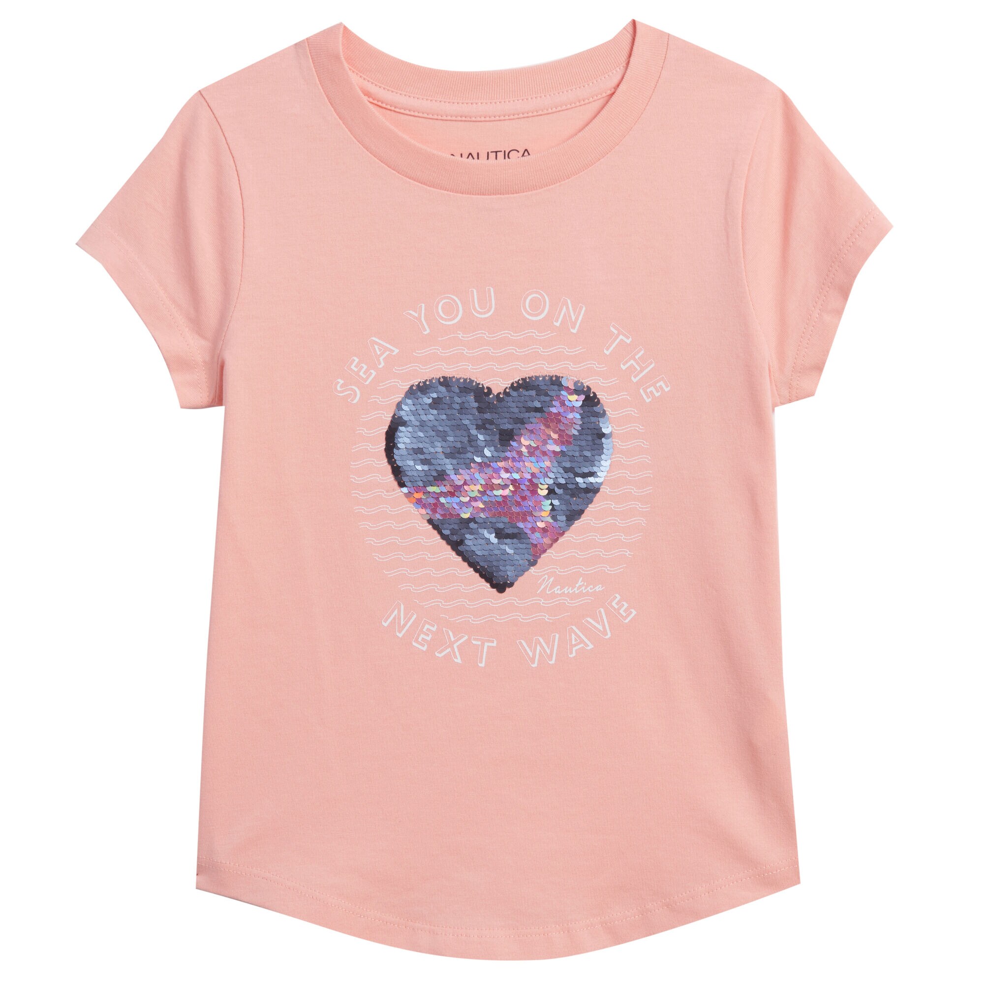 LITTLE GIRLS' SEE YOU ON THE NEXT WAVE T-SHIRT (4-6x),Dreamy Coral Heather,large