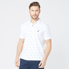 CLASSIC FIT ANCHOR PRINT POLO,Bright White,large