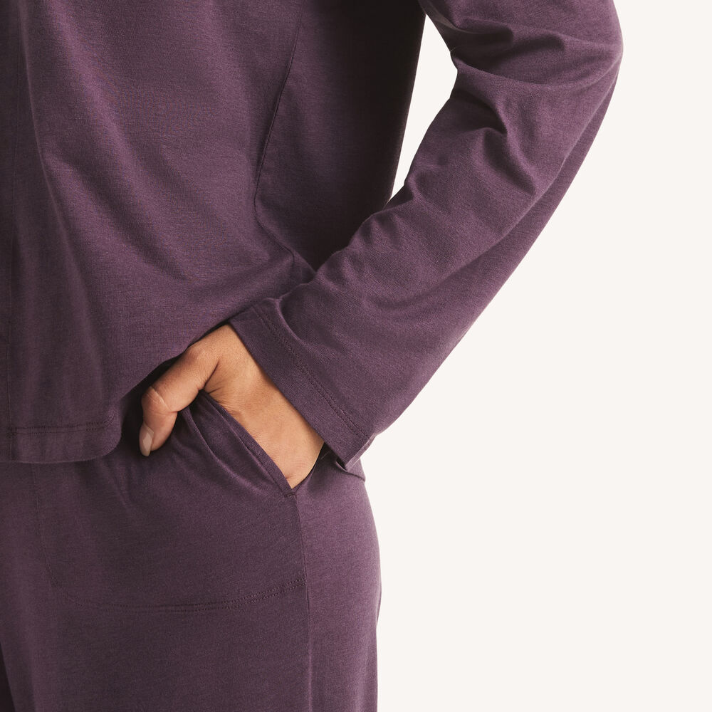 Pajama Pant Set,Plum,large