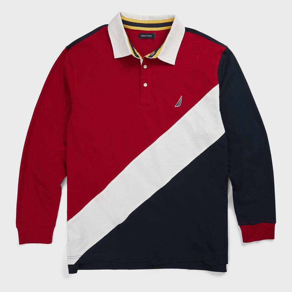 Big & Tall Pieced Souvenir Classic Fit Polo,Nautica Red,large