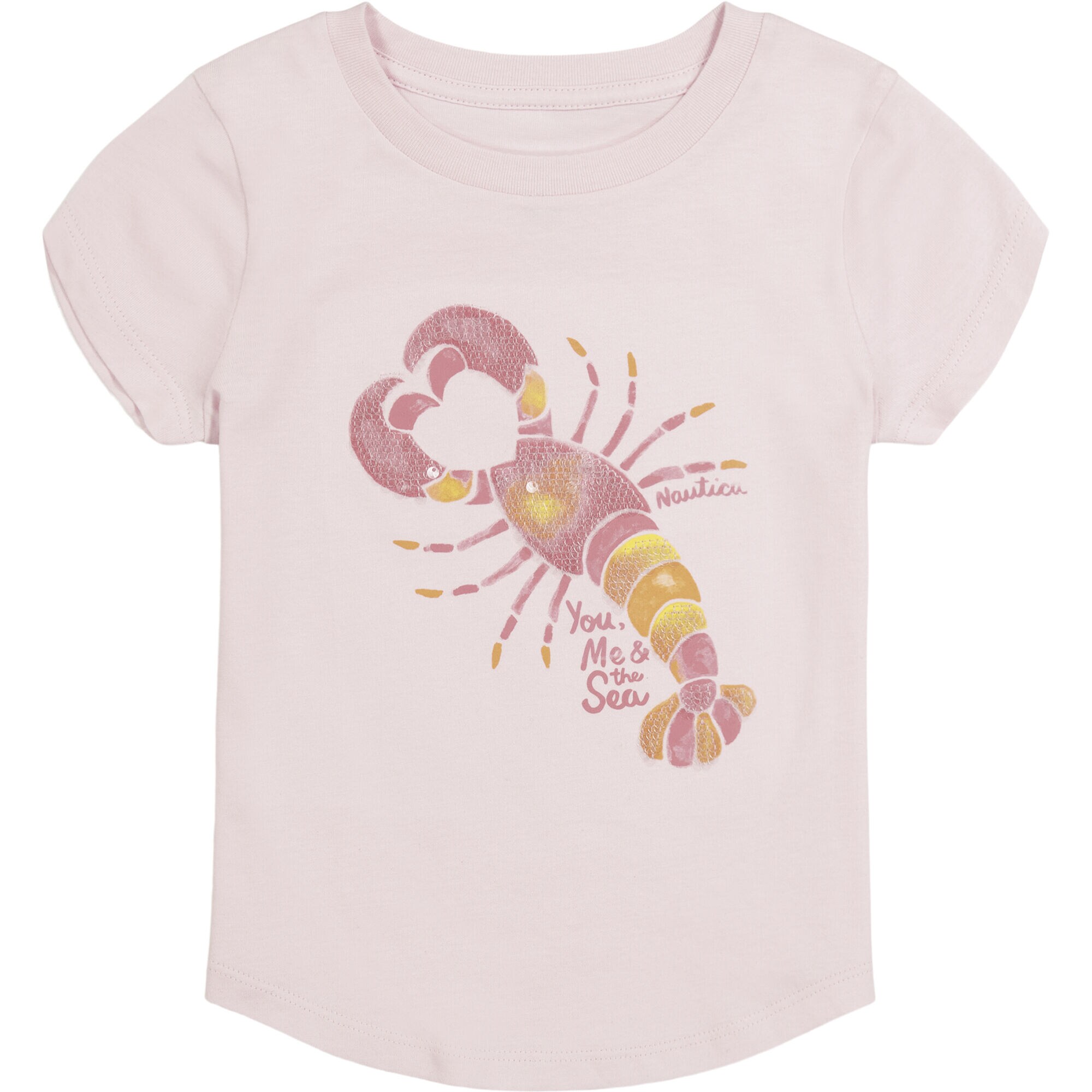 GIRLS' YOU ME AND THE SEA T-SHIRT (8-16),Rio Red,large