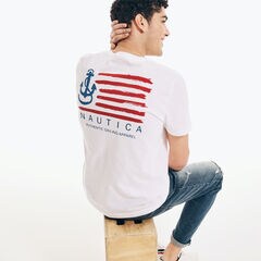 FLAG LOGO GRAPHIC T-SHIRT,Bright White,large