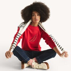 Sequin Sweatshirt,Tomales Red,large