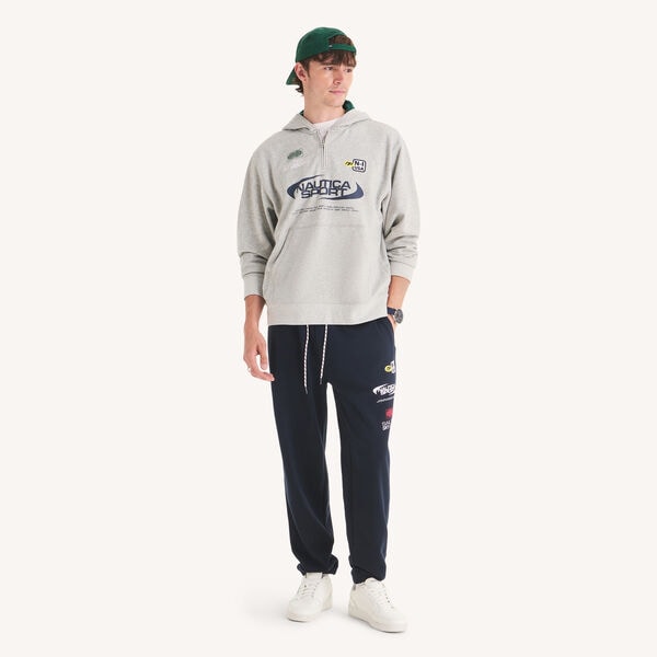 Relaxed Fit Embroidered Fleece Hoodie
