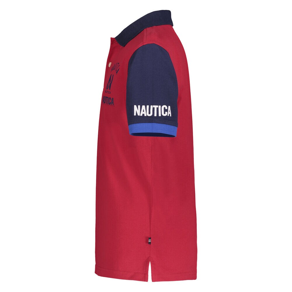 LITTLE BOYS' COLORBLOCK STACKED LOGO POLO (4-7),Melonberry,large