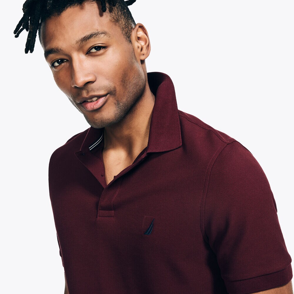 Sustainably Crafted Classic Fit Deck Polo,Royal Burgundy,large