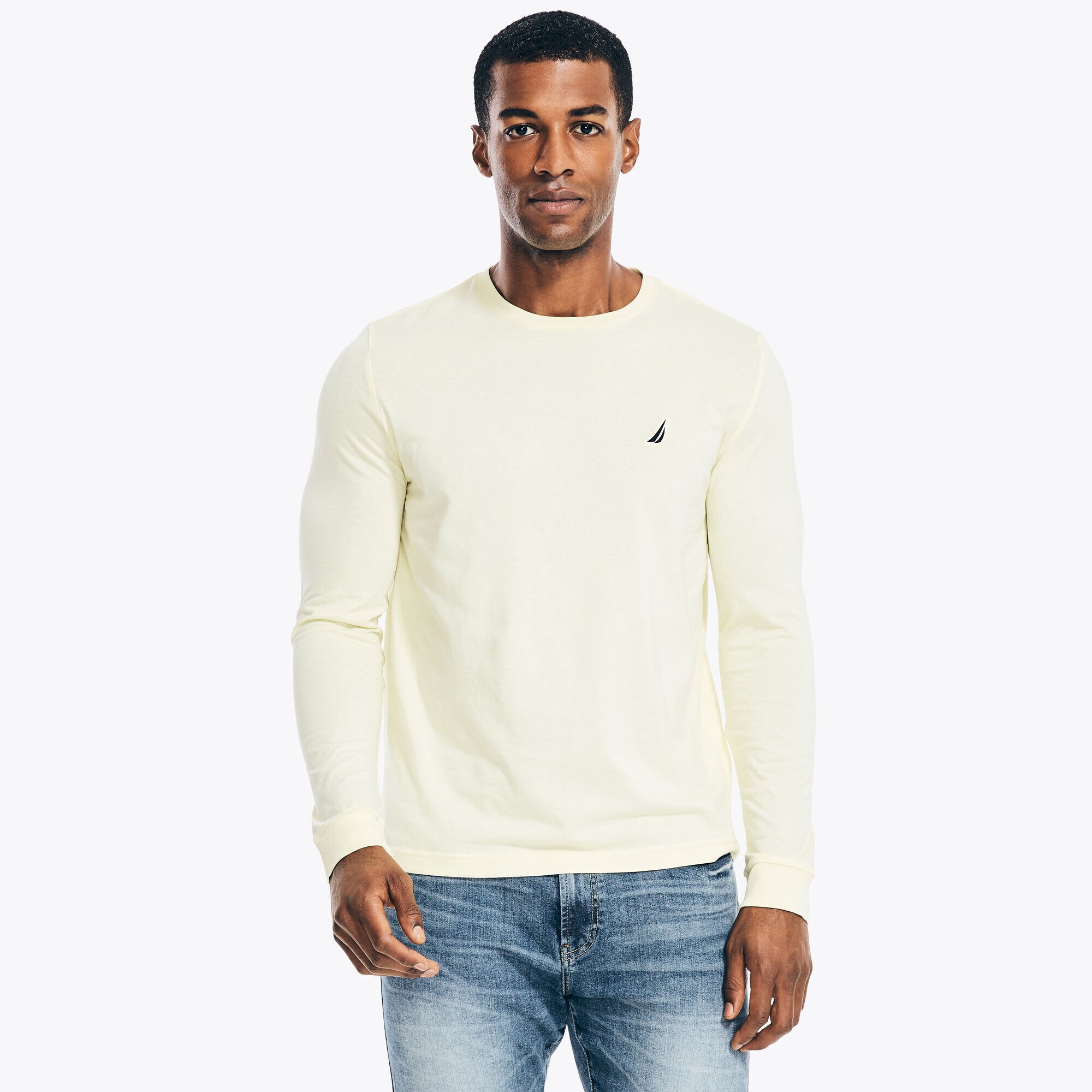 Long-Sleeve Deck T-Shirt,French Vanilla,large