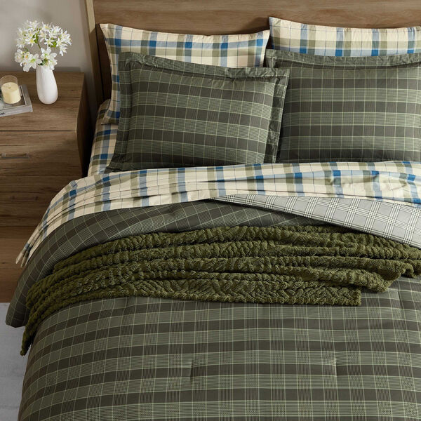 Haven Green Plaid Full/Queen Comforter Set