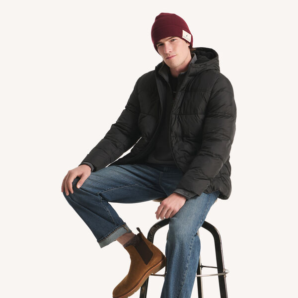 Fleece-Lined Quilted Puffer Jacket