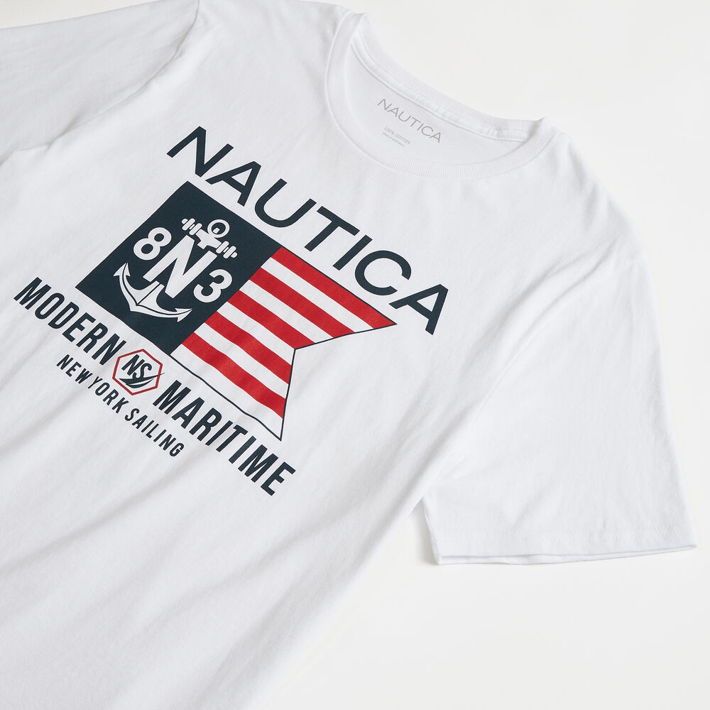 MARITIME GRAPHIC T-SHIRT,Bright White,large