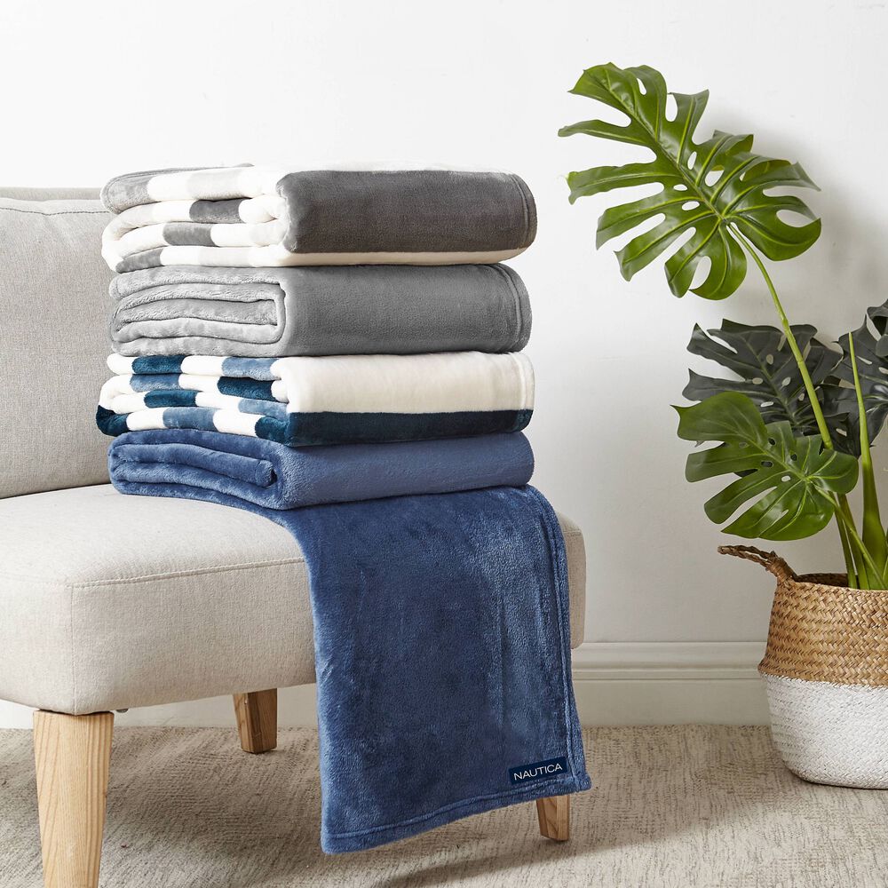 SOLID THROW BLANKET,Deep Dive Wash,large
