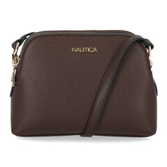 Dome Zip Crossbody Bag,Beige Heather,large